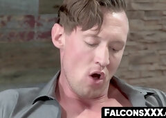FalconsXXX.com - Adorable young hunk passionately rides a huge cock in a hot scene