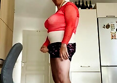 Neon fishnet catapult heel