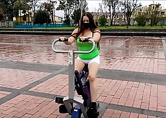 Valery Saenz - Mexican Wife With A Giant Cameltoe In The Park When Strangers Look At Her