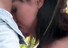 Wicked Nancy anally screwed in nature from her nasty stud.