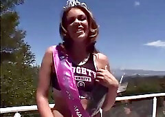 Hot brunette slut with big  tits fucked hard in her ass