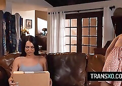 Blonde girl Aiden Ashley fucks her sexy tgirl Khloe Kay