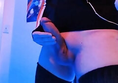 Neon Femboy Masturbation Double Feature