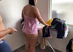 Shy young nymph gets it from her manager during room service