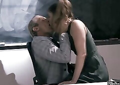 Tattooed latina fucking her old teacher