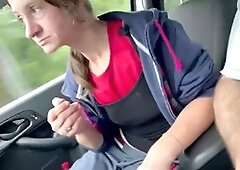 Street cockslut gives head while driving, this girl knows how to work my shaft