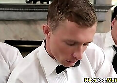 Straight groom threesome fucked by gay friends before his wedding