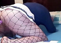 Travesti crossdresser estrena su maquina raunchy. SEX MACHINE AMATEUR