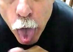 Old daddy give me blowjob and eat my cum 4