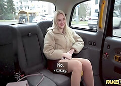Blonde Russian Bombshell Fucks In The Backseat To Pay For Taxi