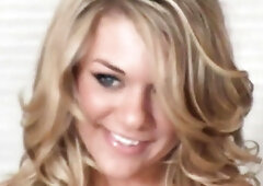 Solo blonde strips off in modelling scene