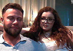 Big titted BBW chick Leana Lovings consoling her BF and fucking his big penis