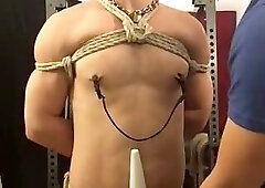 Hot guy bound and edged with vibrator