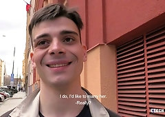 Slim Czech hottie takes it in the ass for money