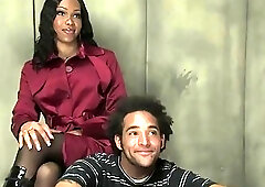 Infrared BDSM session with sexy ebony shemale and black dude