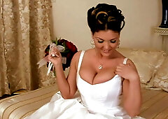 Banged brunette bride