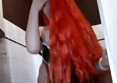 Ashley Darksome with fiery red hair gets her snatch and butt pounded hard by 2 chaps in a steamy bath 3some, groaning wildly as they thrust unfathomab