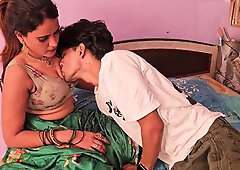 Indian maid Shadowwife gets her saree stripped and has wild romp with young boy