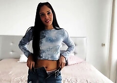 Sexy Slim Long-Haired Latina Picked Up And Fucked