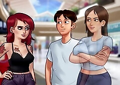 Classmate with cartoon tits gets her nipples sucked in a wild college dare