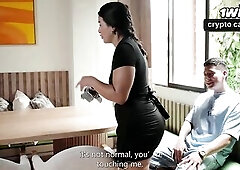Large booty maid gets screwed roughly and moist so that her boss doesn't fire her