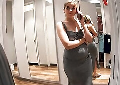 Fitting Room Sex with Clothing Store Consultant Ends Cum Swallow