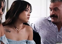 Stepdad wants Lulu Chu and Kimmy Kimm to fulfill his sexual fantasy