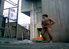 Asian Naked Street Wank