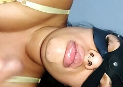 Sloppy spit blowjob, best latina blowjob
