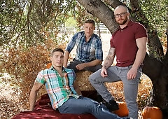 3some ass fucking with Justin Matthews, Spencer Laval, and Markie More