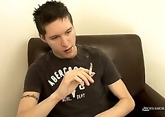 Insane Ryan Faps His Lengthy Beefstick And Shoots His Torrid Jizm