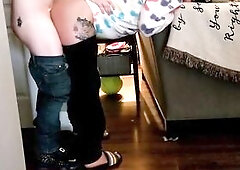 Sneaking around the abode with a ally during the time that wife is unable to walk