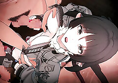 Hot animation by Zenless Zone Zero. Busty mouse gets a lot of big cocks in a hot gangbang.