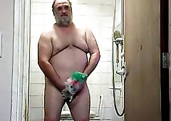 Grandpa shower on webcam