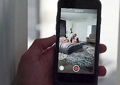 MILF taped with the phone when cheating her husband