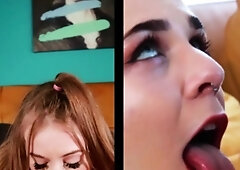 Amateur Blonde Blowjob handjob and cumshot