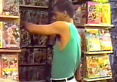 Hairy dude slips his thick cock into ebony librarian's tight backdoor