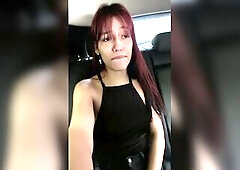 Hawt cutie masturbates in my car after a party