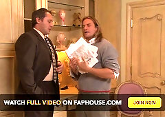 Longhaired lover fucks his wife in their own house