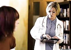 Dr. Williams start the physical exam, when Ella feels comfortable. This Babe carefully checks over anything. Then that babe called her nurse Khloe in 