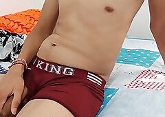 SKINNY GUY TAKES OUT HIS NICE COCK AND STARTS TOUCHING HIMSELF