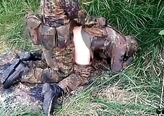 German Military Men Go Wild Outdoors