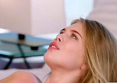 Tattooed lad is banging the fit blonde in a hotel room