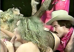 Wench watches as hot babe sucks cock and gets twat screwed.