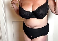 Undressing, bbw mom, day