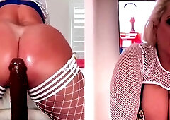 european milf plays with huge dildo