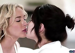 Brunette needs to lick bff to lift curse