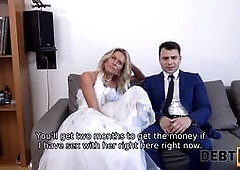 Sweet blonde drilled by hung collector right after the wedding