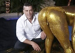Rylee Foxxx. Night pool. Round tits. Spot lights. Big ass. Gold glitter. I think this is a winning combination with those striking eyes and the rounde