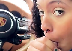 Cute amateur brunette gives pov blowjob and fuck